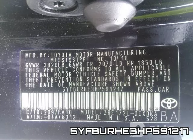 5YFBURHE3HP591217 фото 10