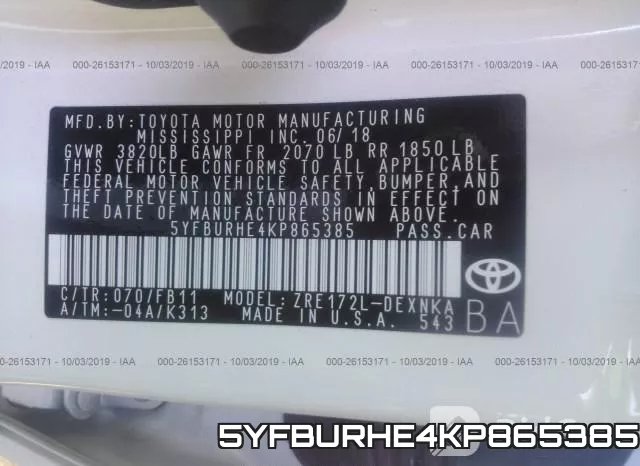 5YFBURHE4KP865385 фото 10