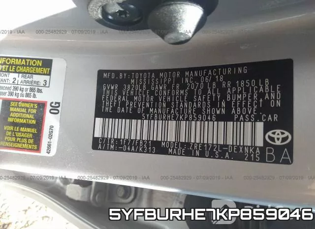5YFBURHE7KP859046 фото 10