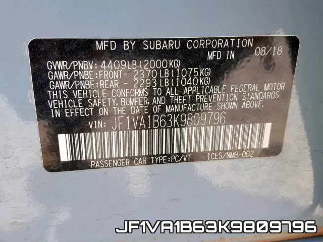 JF1VA1B63K9809796 фото 2