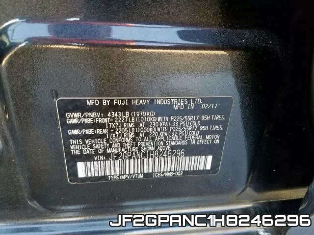 JF2GPANC1H8246296 фото 2