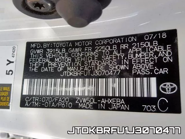 JTDKBRFU1J3070477 фото 2
