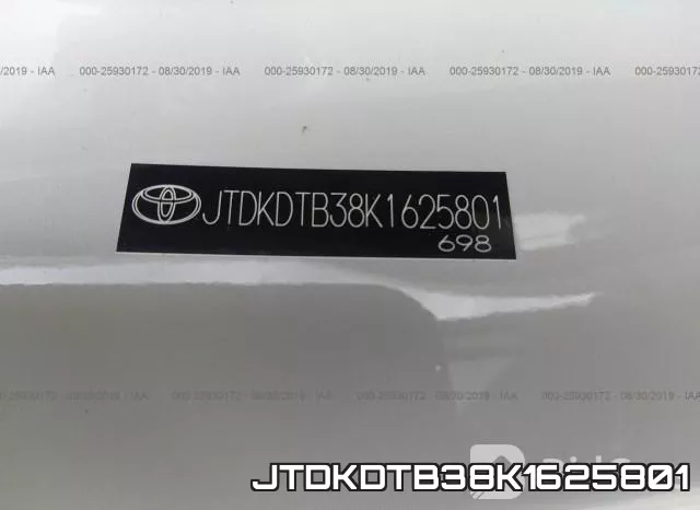JTDKDTB38K1625801 фото 10