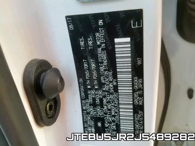 JTEBU5JR2J5489282 фото 2