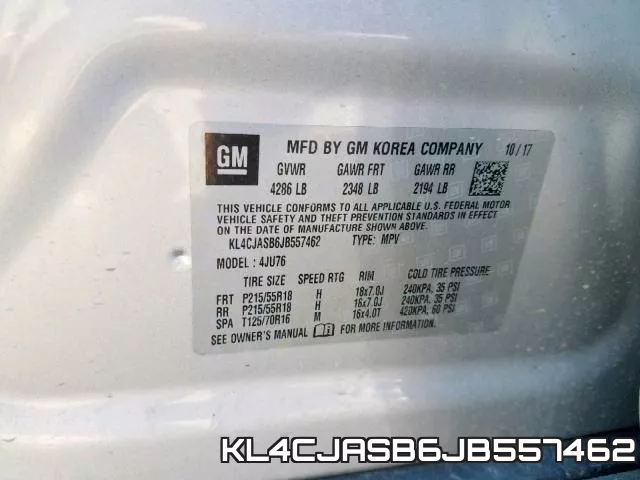 KL4CJASB6JB557462 фото 2