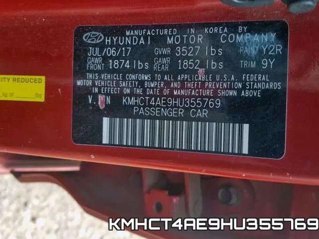 KMHCT4AE9HU355769 фото 2