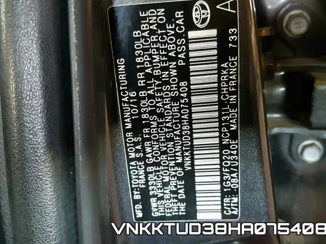VNKKTUD38HA075408 фото 2
