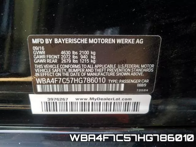 WBA4F7C57HG786010 фото 2