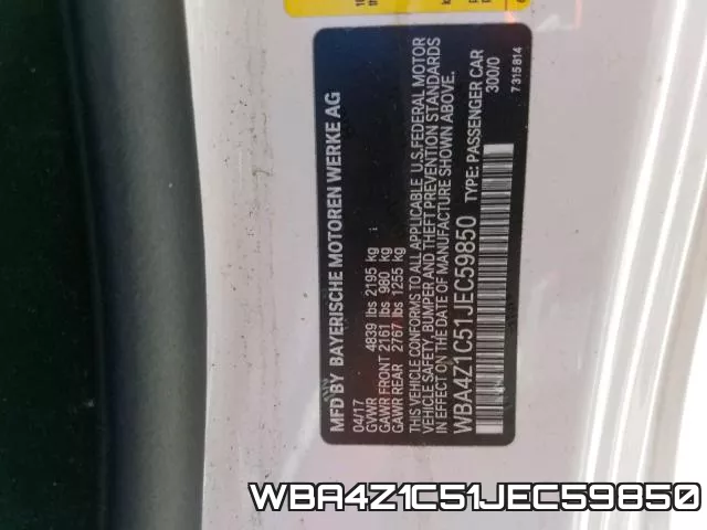 WBA4Z1C51JEC59850 фото 2