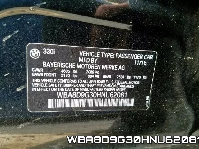 WBA8D9G30HNU62081 фото 2
