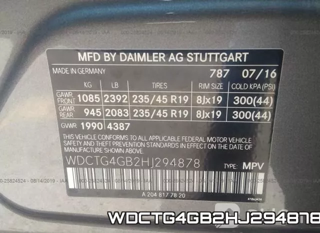 WDCTG4GB2HJ294878 фото 10