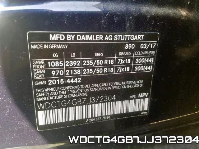 WDCTG4GB7JJ372304 фото 2