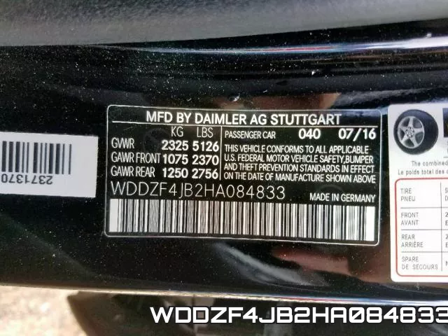 WDDZF4JB2HA084833 фото 2