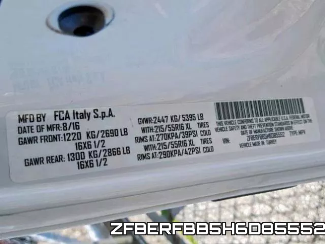 ZFBERFBB5H6D85552 фото 2
