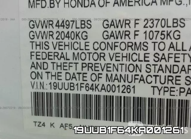 19UUB1F64KA001261 фото 10