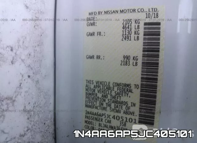 1N4AA6AP5JC405101 фото 10