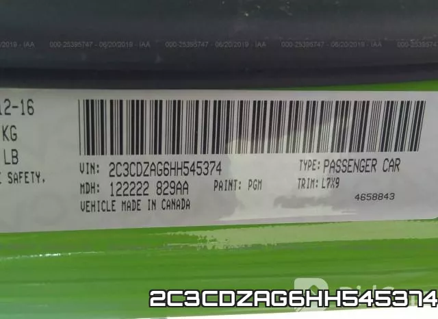 2C3CDZAG6HH545374 фото 10