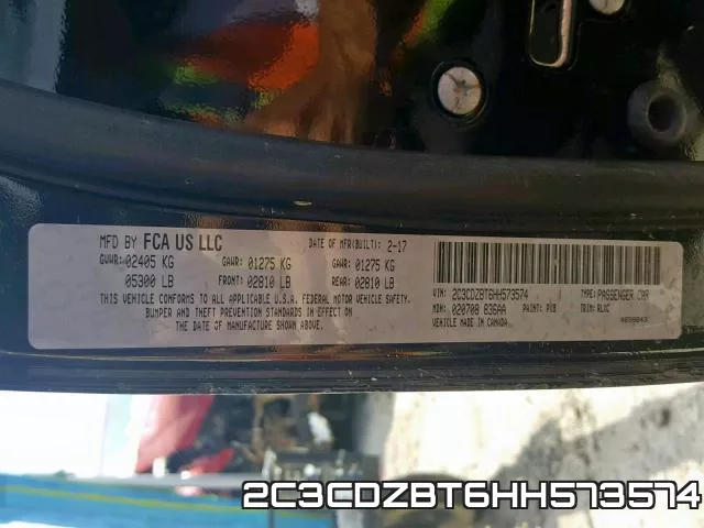 2C3CDZBT6HH573574 фото 2