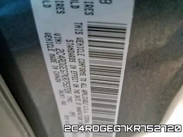 2C4RDGEG7KR752720 фото 2