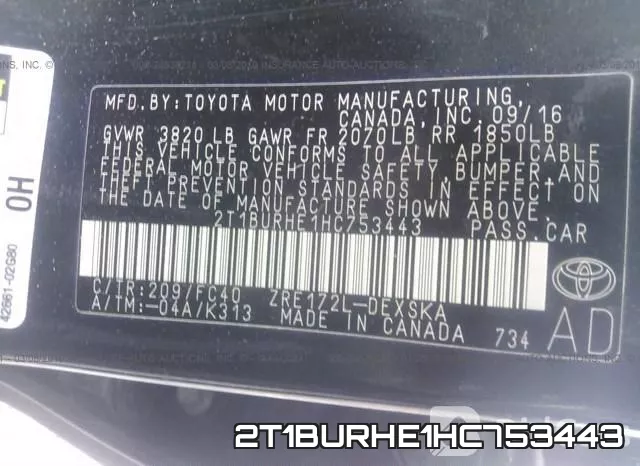 2T1BURHE1HC753443 фото 10