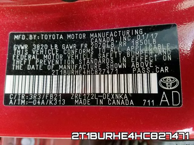 2T1BURHE4HC827471 фото 2