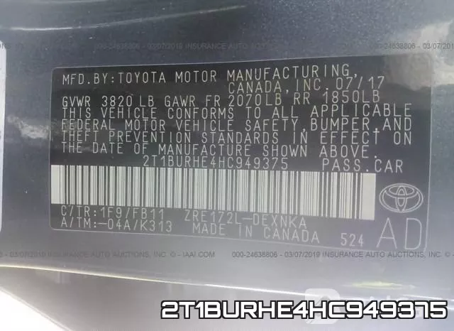 2T1BURHE4HC949375 фото 10