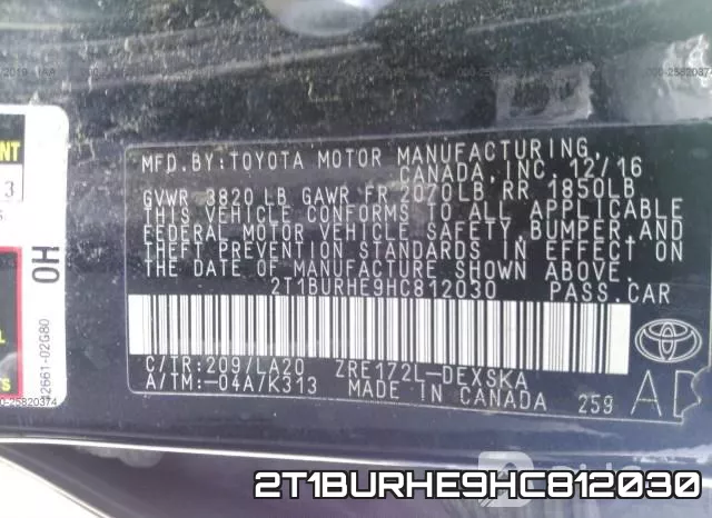 2T1BURHE9HC812030 фото 10