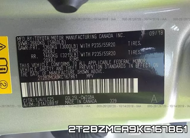 2T2BZMCA9KC167861 фото 10