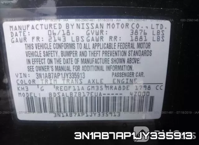 3N1AB7AP1JY335913 фото 10