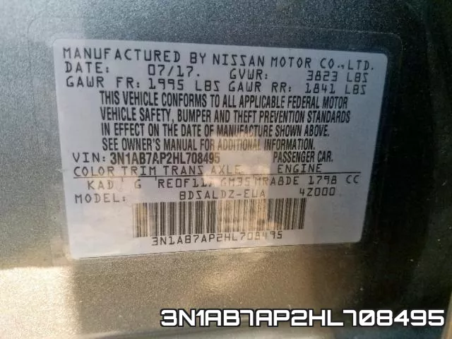3N1AB7AP2HL708495 фото 2