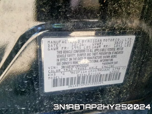 3N1AB7AP2HY250024 фото 2