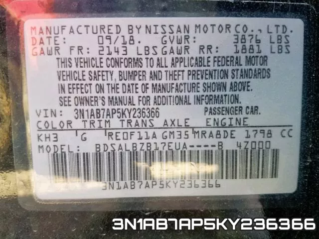 3N1AB7AP5KY236366 фото 2