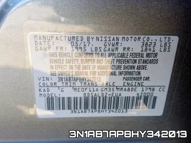 3N1AB7AP8HY342013 фото 2