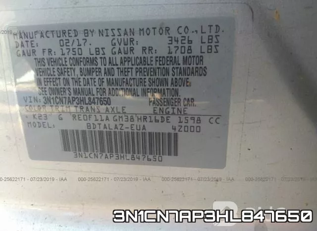 3N1CN7AP3HL847650 фото 10