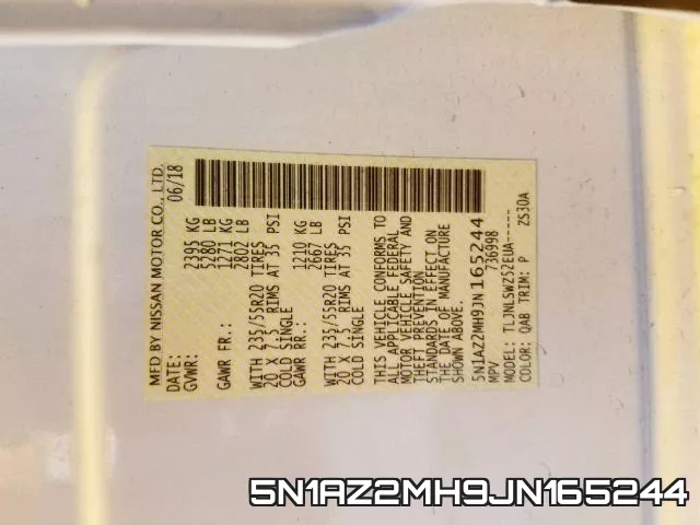 5N1AZ2MH9JN165244 фото 2