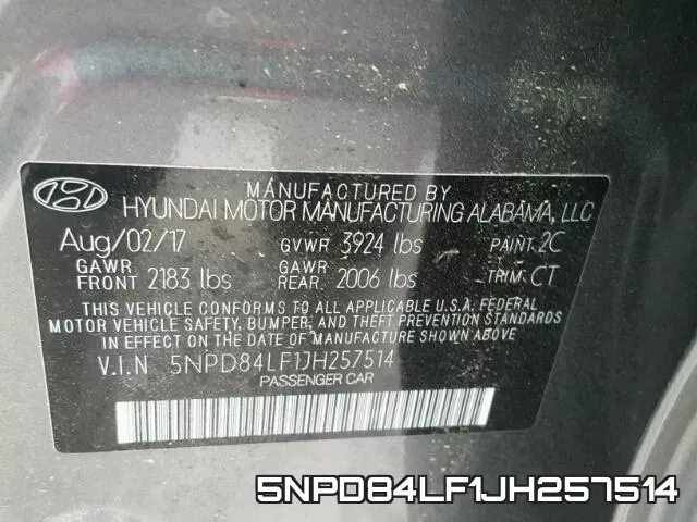 5NPD84LF1JH257514 фото 2