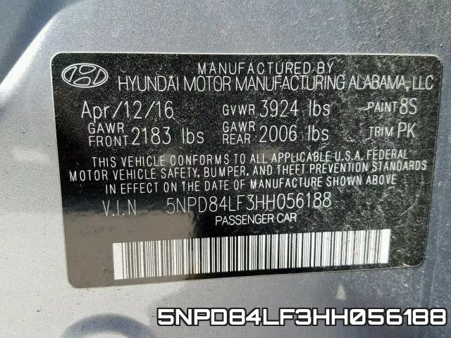 5NPD84LF3HH056188 фото 2