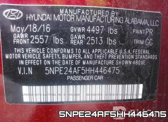 5NPE24AF5HH446475 фото 10