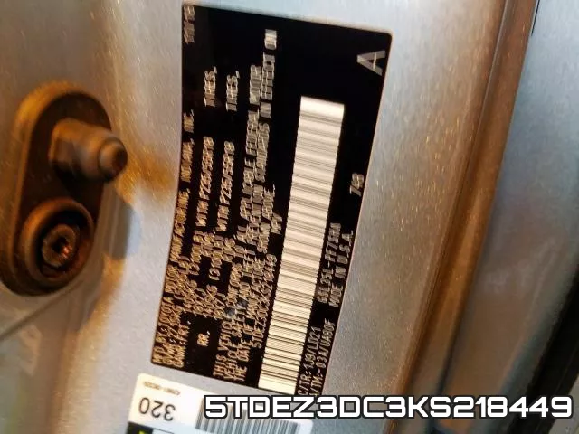 5TDEZ3DC3KS218449 фото 2