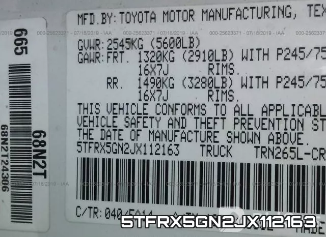 5TFRX5GN2JX112163 фото 10