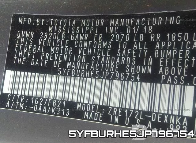 5YFBURHE5JP796754 фото 10