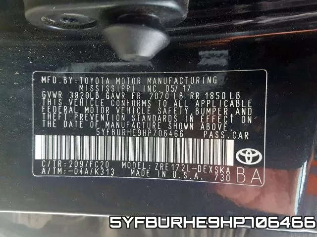 5YFBURHE9HP706466 фото 2