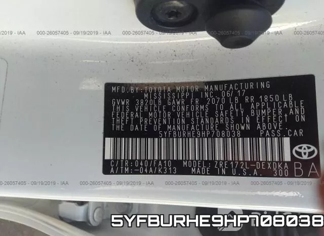 5YFBURHE9HP708038 фото 10