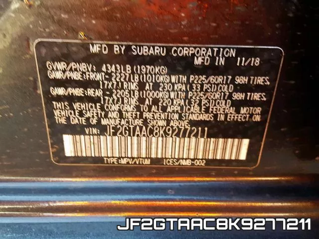 JF2GTAAC8K9277211 фото 2