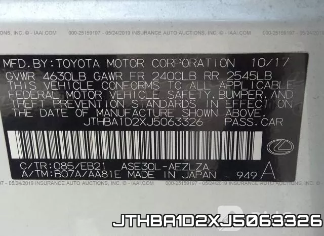 JTHBA1D2XJ5063326 фото 9