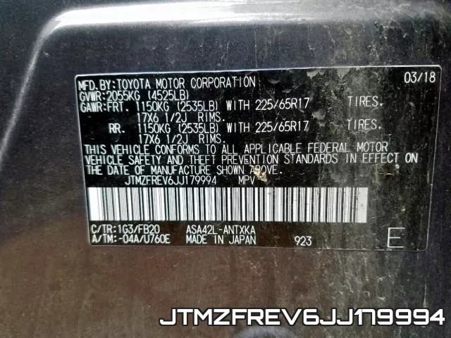JTMZFREV6JJ179994 фото 2