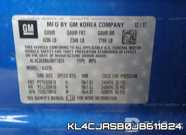 KL4CJASB0JB611824 фото 10