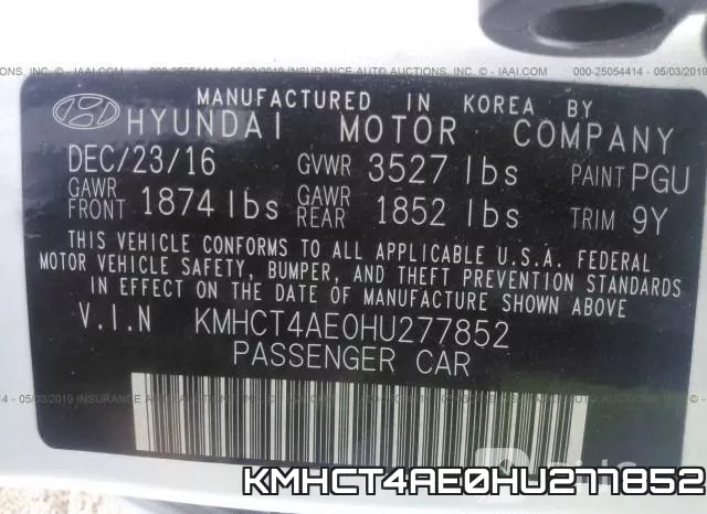 KMHCT4AE0HU277852 фото 10