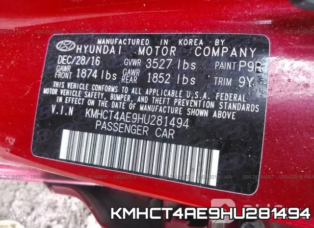 KMHCT4AE9HU281494 фото 10