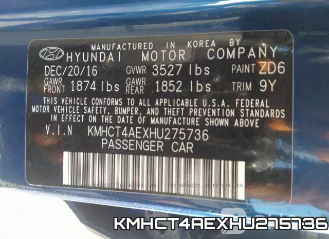 KMHCT4AEXHU275736 фото 10